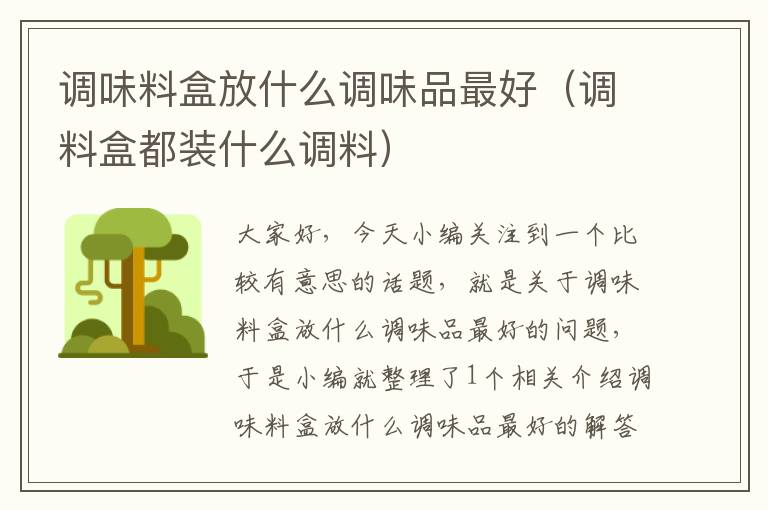 调味料盒放什么调味品最好(调料盒都装什么调料)