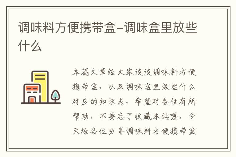 调味料方便携带盒-调味盒里放些什么