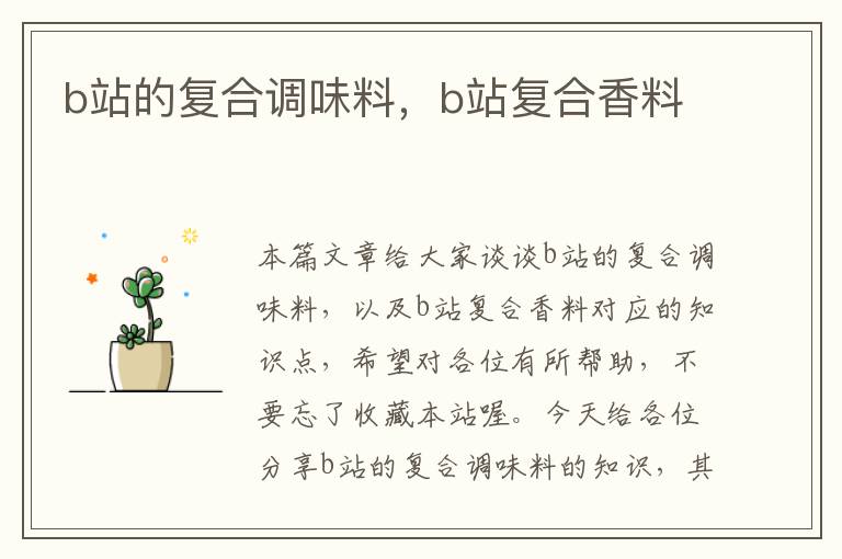 b站的复合调味料,b站复合香料