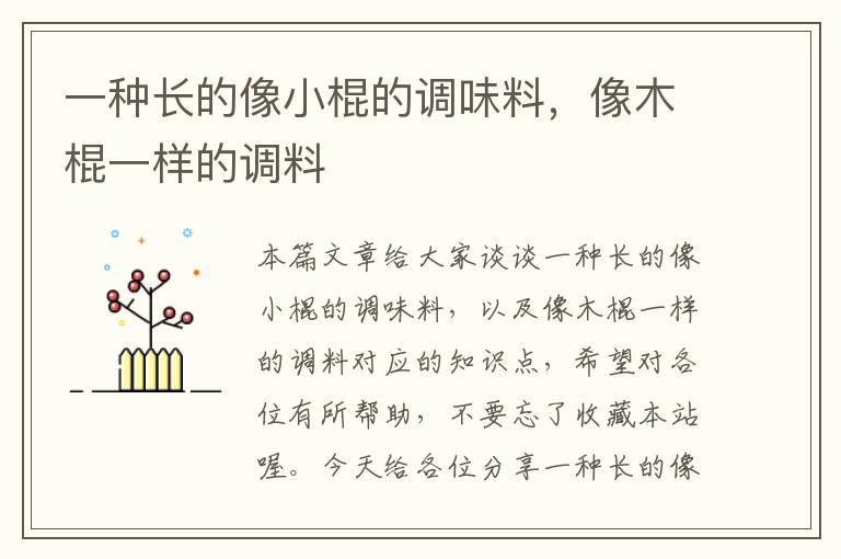 一种长的像小棍的调味料,像木棍一样的调料