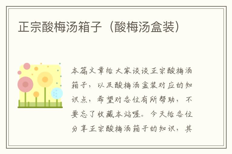 正宗酸梅汤箱子(酸梅汤盒装)