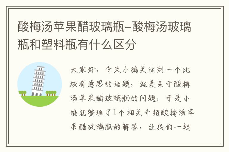酸梅汤苹果醋玻璃瓶-酸梅汤玻璃瓶和塑料瓶有什么区分