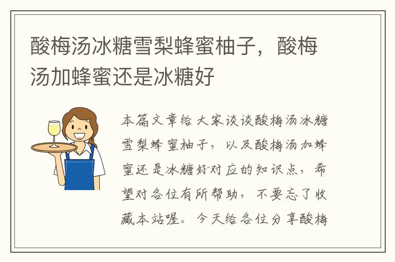 酸梅汤冰糖雪梨蜂蜜柚子,酸梅汤加蜂蜜还是冰糖好