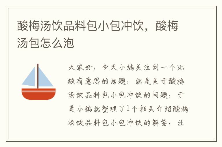 酸梅汤饮品料包小包冲饮,酸梅汤包怎么泡