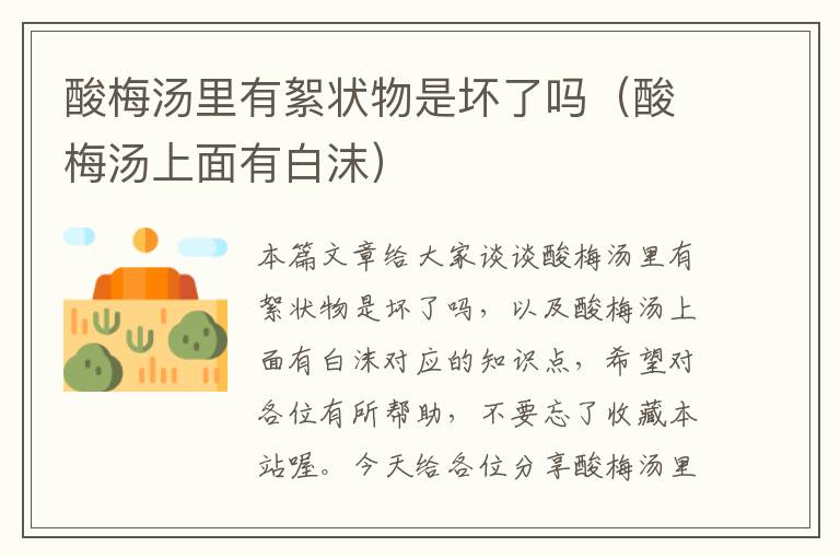 酸梅汤里有絮状物是坏了吗(酸梅汤上面有白沫)