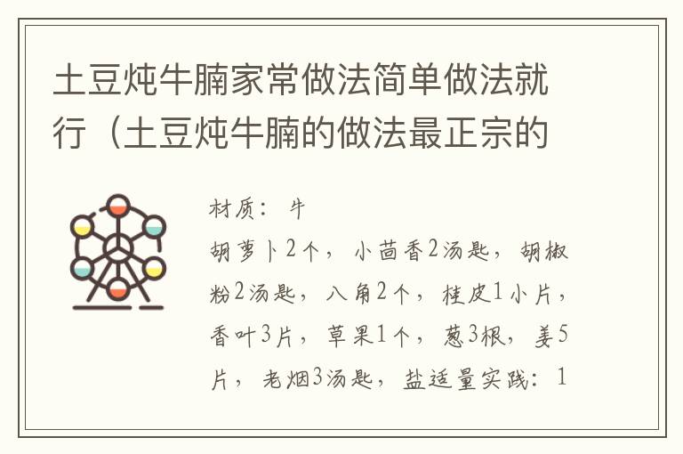 土豆炖牛腩家常做法简单做法就行（土豆炖牛腩的做法最正宗的做法）