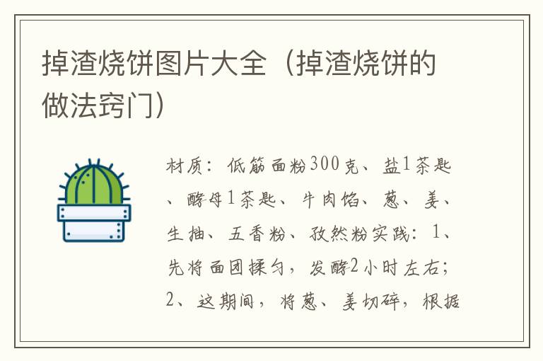 掉渣烧饼图片大全(掉渣烧饼的做法窍门)