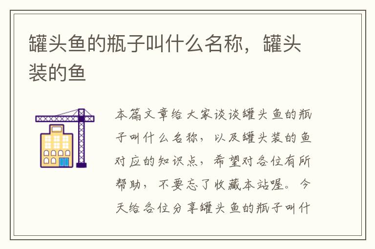 罐头鱼的瓶子叫什么名称,罐头装的鱼