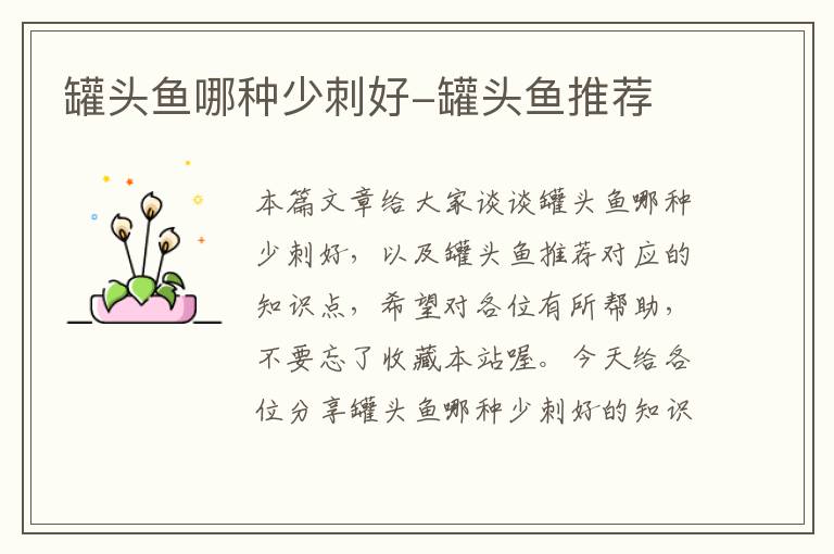 罐头鱼哪种少刺好-罐头鱼推荐