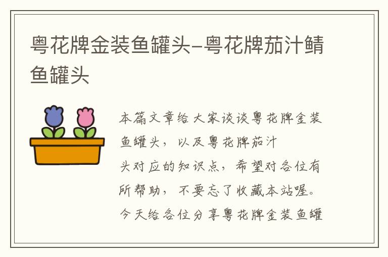 粤花牌金装鱼罐头-粤花牌茄汁鲭鱼罐头